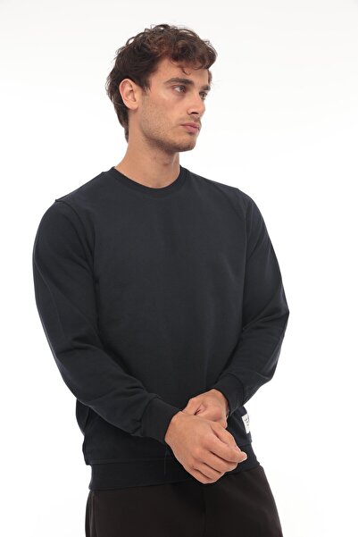 Miron Námořnická modrá mikina Regular Fit Sıriaka - 2323