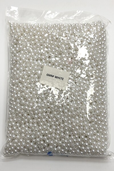 Limelia Λευκές Πλαστικές Πέρλες 6 χιλιοστά