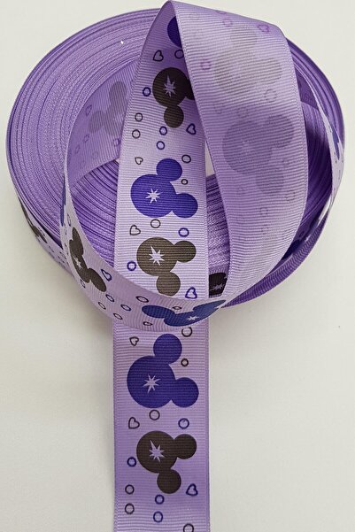 Limelia Panglică Grosgrain cu Motiv Liliac Hello Kıtty 3 Cm