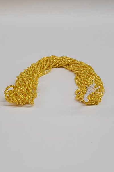 Limelia Γυαλιστερές σκούρο κίτρινες χάντρες άμμου