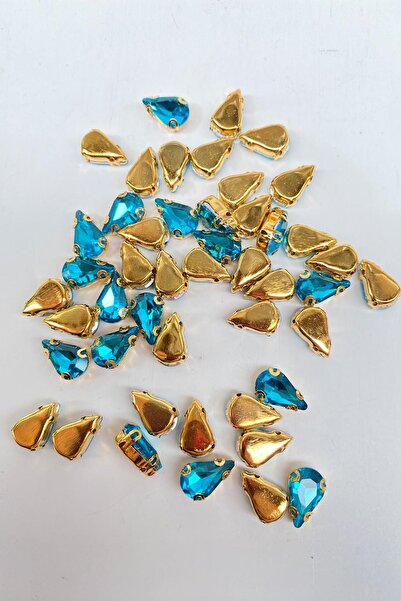 Limelia Turcoaz strălucitor auriu - 10 bucăți de sticlă cu detaliu de împodob...