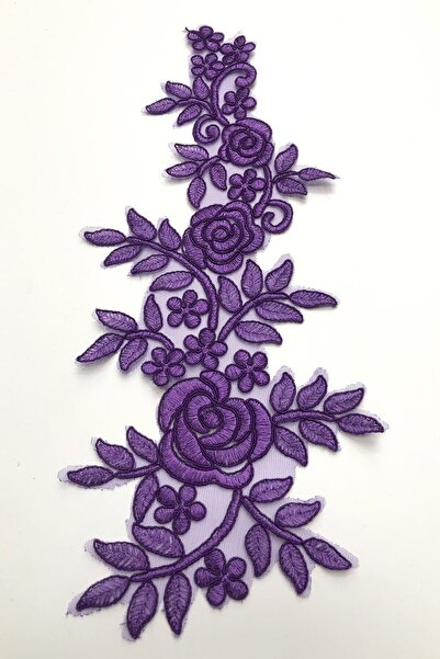 Limelia Απλικέ με μοτίβο μωβ τριαντάφυλλο δαντέλα γκιπούρ