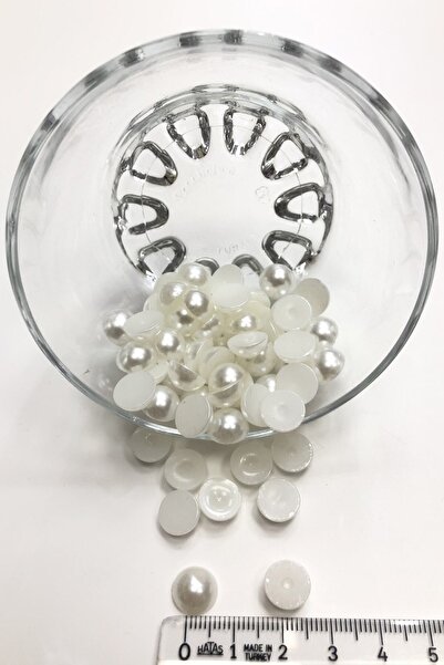 Limelia Μισές χάντρες μαργαριταριού πλαστικές σε λευκό χρώμα