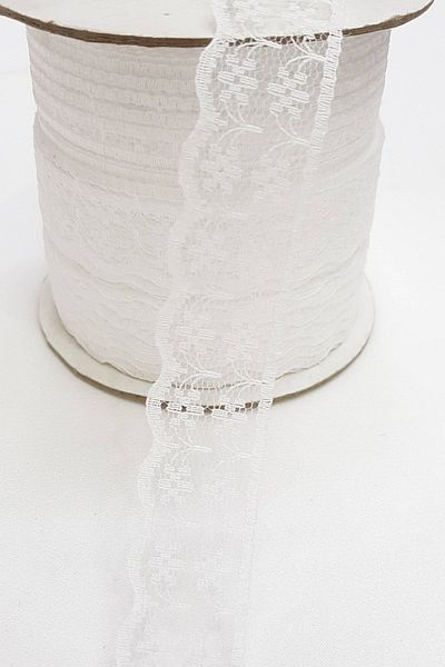 Hobigram Λευκή κορδέλα δαντέλας 2,5 cm – Ειδικό σχέδιο, αξεσουάρ, ποιοτική παραγωγή, λαμπερό στυλ – δαντέλα