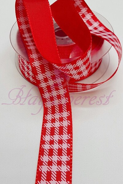 Limelia Panglică din tafta Red Square cu imprimeu 2,5Cm