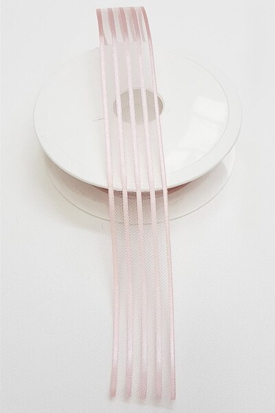 Limelia Κορδέλα σιφόν σε σκόνη σατέν ριγέ 2,5 εκ.