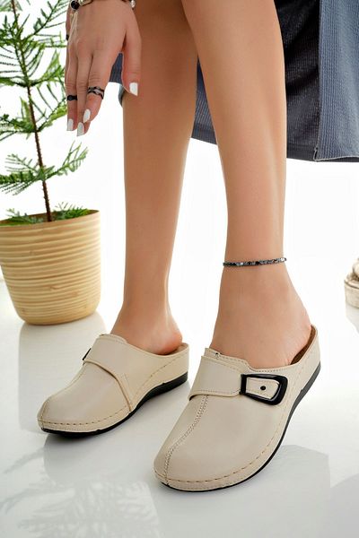 Jomoti Orthopedic Closed-Front Beige Women's Slippers