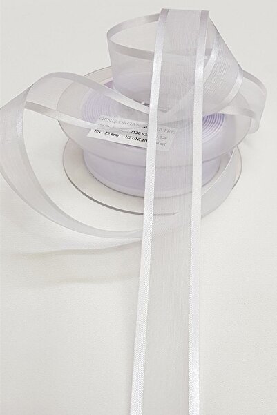 Limelia Бял органза сатенен панделка 2,5 см