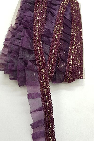 Limelia Volane din organza de culoare prune cu piatră de apă