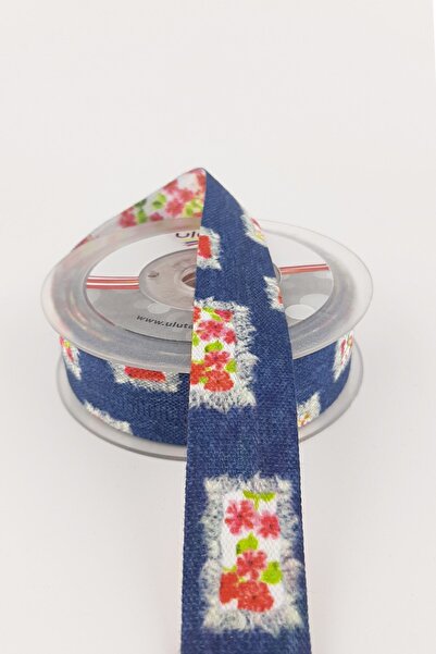 Limelia Panglică denim roșu albastru 10 m