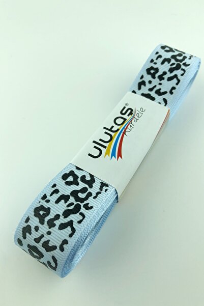 Limelia Panglică Grosgrain cu imprimeu cu model de piele de vacă albastru beb...