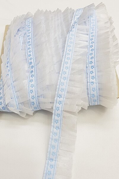 Limelia Baby Blue Floral Organza Ruffle with Water Stones