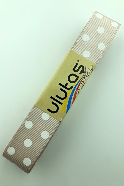 Limelia Panglică grosgrain cu buline alb pudrat deschis 2,5 cm