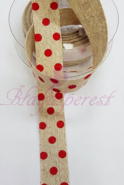 Limelia Κόκκινη κορδέλα Πουά με τύπωμα Λινό 1,5 εκ.