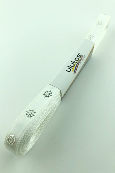 Limelia Panglică satinată Silver Rudder Foil cu imprimeu 1 cm