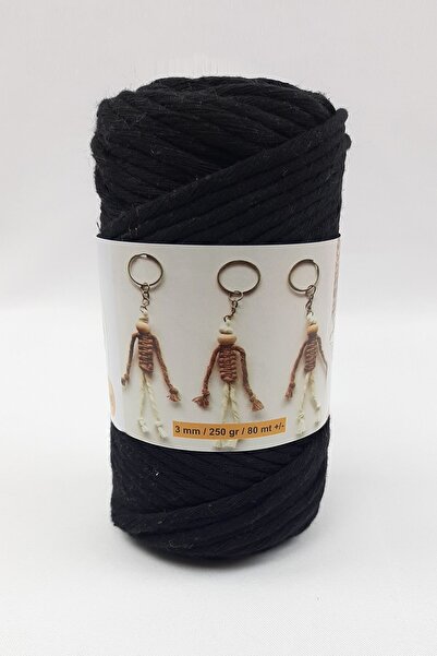 Limelia Macrame negru subțire și îndoit