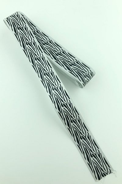 Limelia Gray Zebra Pattern Printed Grosgrain Ribbon 10 Mt