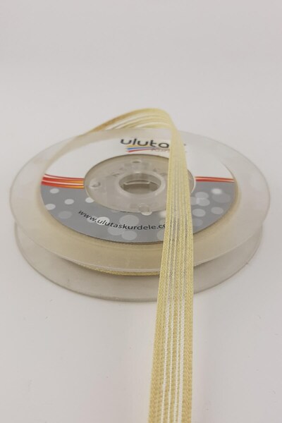 Limelia Panglică cu efect de in bej 1 cm 10 m