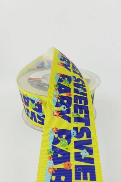 Limelia Panglică Grosgrain cu Motiv Mor Sweet Baby 4 cm 20 mt
