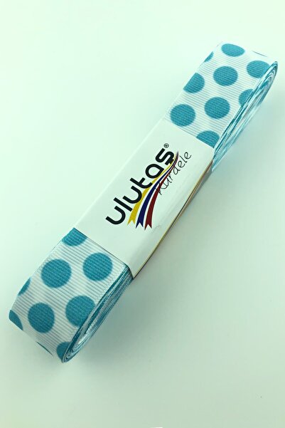 Limelia Panglică mare cu buline turcoaz 10 m