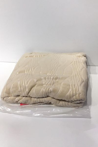 Padişah Beige Colored Double Brand Patterned Blanket