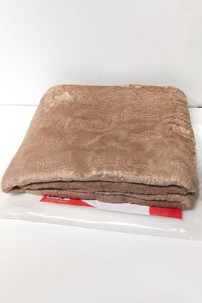 Padişah Double Brand Patterned Blanket - Brown