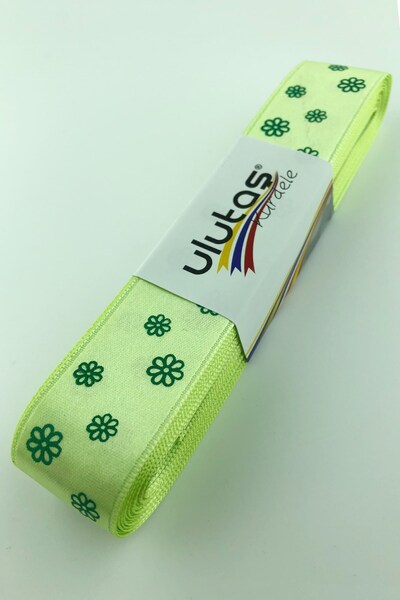 Limelia Πράσινη Κορδέλα Σατέν με τύπωμα 2,5 εκ