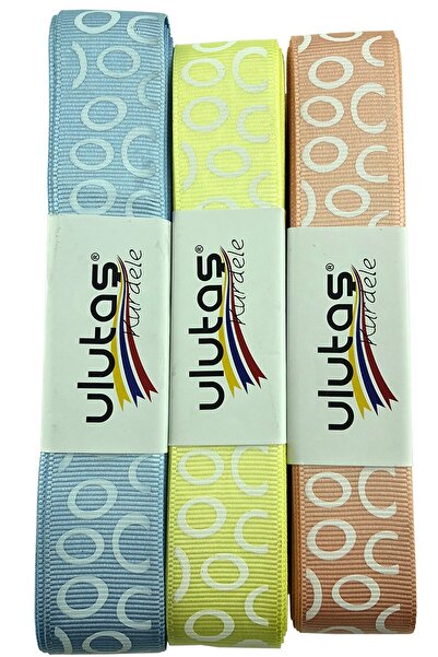 Limelia Panglică din satin cu imprimare ovală de 2,5 cm