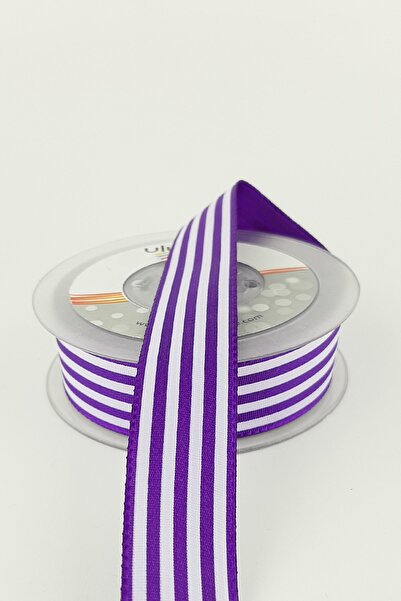Limelia Panglică din tafta cu dungi violet 20 m