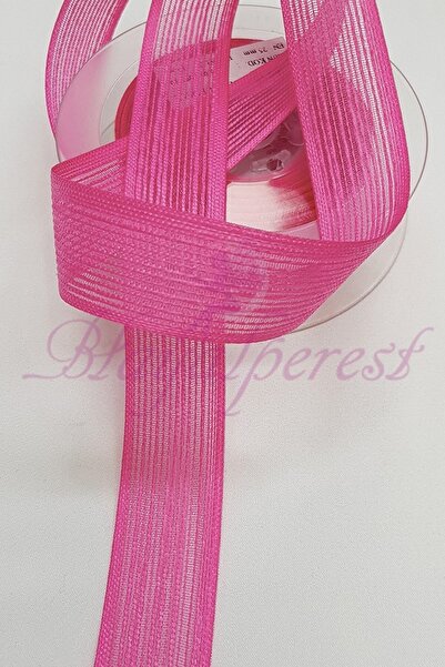 Limelia Panglică cu efect de in fucsia 2,5 cm