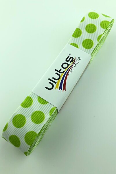 Limelia Panglică grosieră mare cu buline verde deschis 10 m