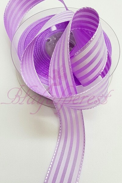 Limelia Lila Çizgi cu imprimeu Panglică din tafta 2,5Cm