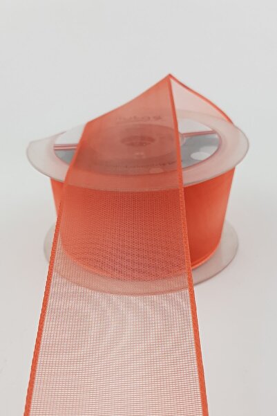 Limelia Panglică din șifon simplu, culoare somon închis, 20 m