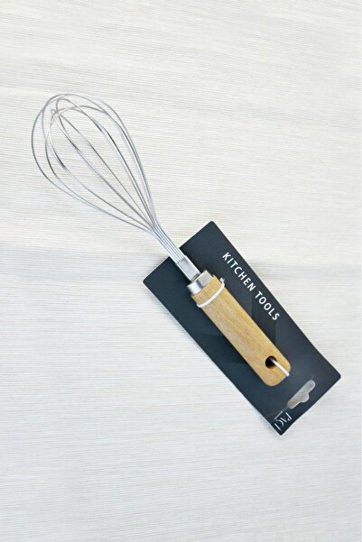 Nishev Wooden Handle Small Whisk, Kitchen Tool, Black Color, Durable and Stylish Design