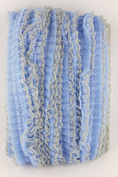 Limelia Volane cu pliuri din dantelă cu sclipici albastru