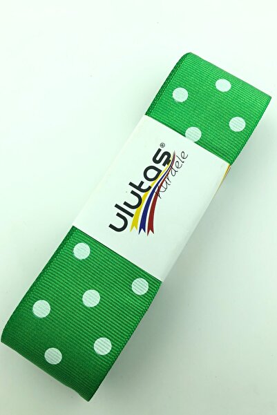 Limelia Panglică Grosgrain cu buline verde închis 4 cm