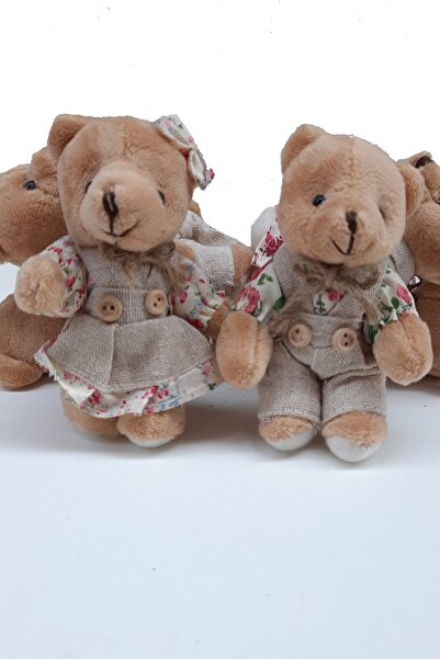 Limelia Fată în haine roșii Băiat 2 păpuși de pluș ursuleți 12 cm