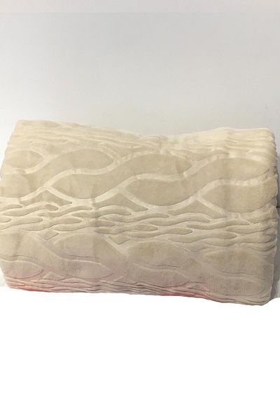 Padişah Beige Colored Double Brand Patterned Blanket