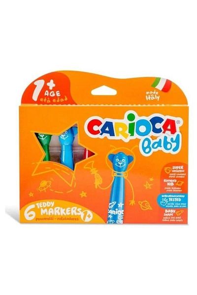 CARIOCA Baby 6-Piece Jumbo Washable Felt Tip Crayons / 42815