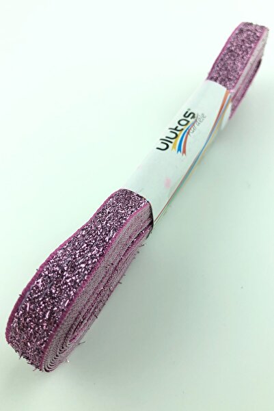 Limelia Panglică cu sclipici din catifea roz 1 cm