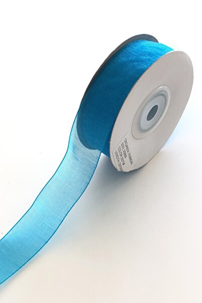 Limelia Panglică din organza albastru turcoaz 2 cm