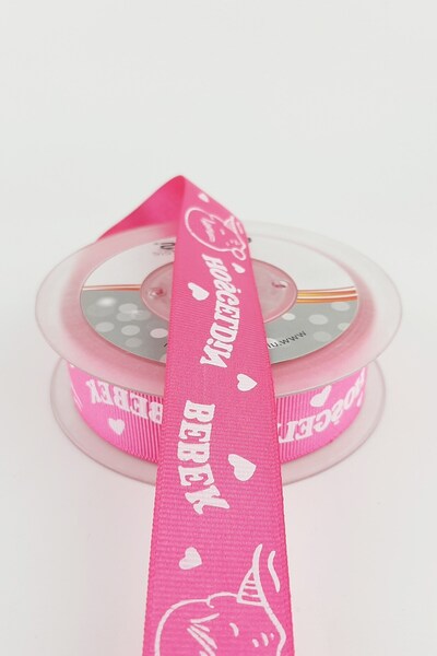 Limelia Fuchsia Bun venit, Bebe Panglică Grosgrain imprimată 2,50 cm 20 mt