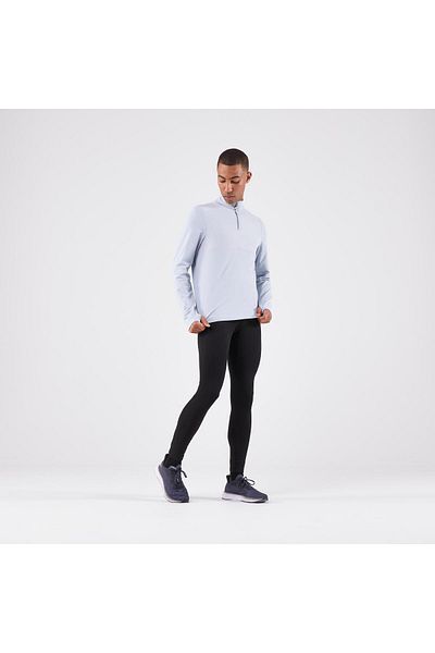 Decathlon Kiprun Men's Long Sleeve Running T-Shirt - Gray - Kiprun Run 500 Warm