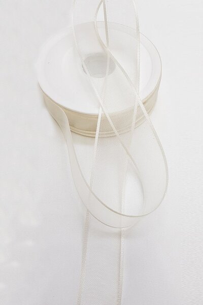 Limelia Panglică din satin din organza crem 2,5 cm