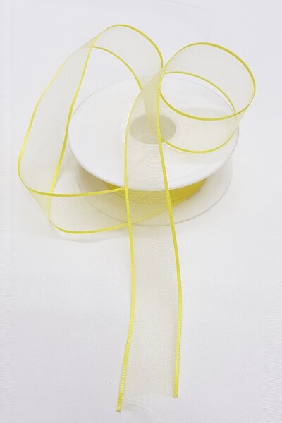 Limelia Ανοιχτό κίτρινο σατέν κορδέλα οργάντζα 2,5 εκ
