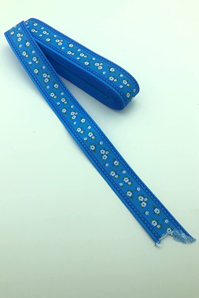 Limelia 10 Mt Grosgrain Kutdele - Син, с принт на малки цветя