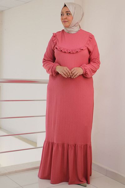 Eslina Μοντέλο 42012 - Φόρεμα με βολάν Dusty Rose Wrap