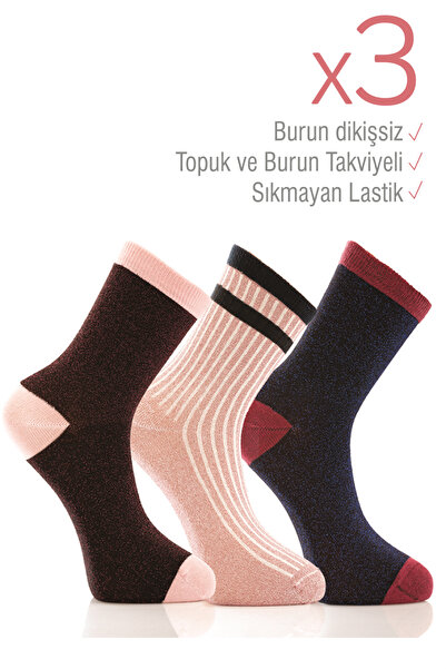 Miorre 3-Piece Glitter Socks