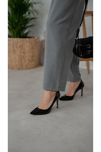 ECENİN BUTİĞİ Pael Siyah Rugan   Stiletto
