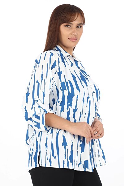 Lady Majestic Dámská košile nadměrné velikosti se vzorem